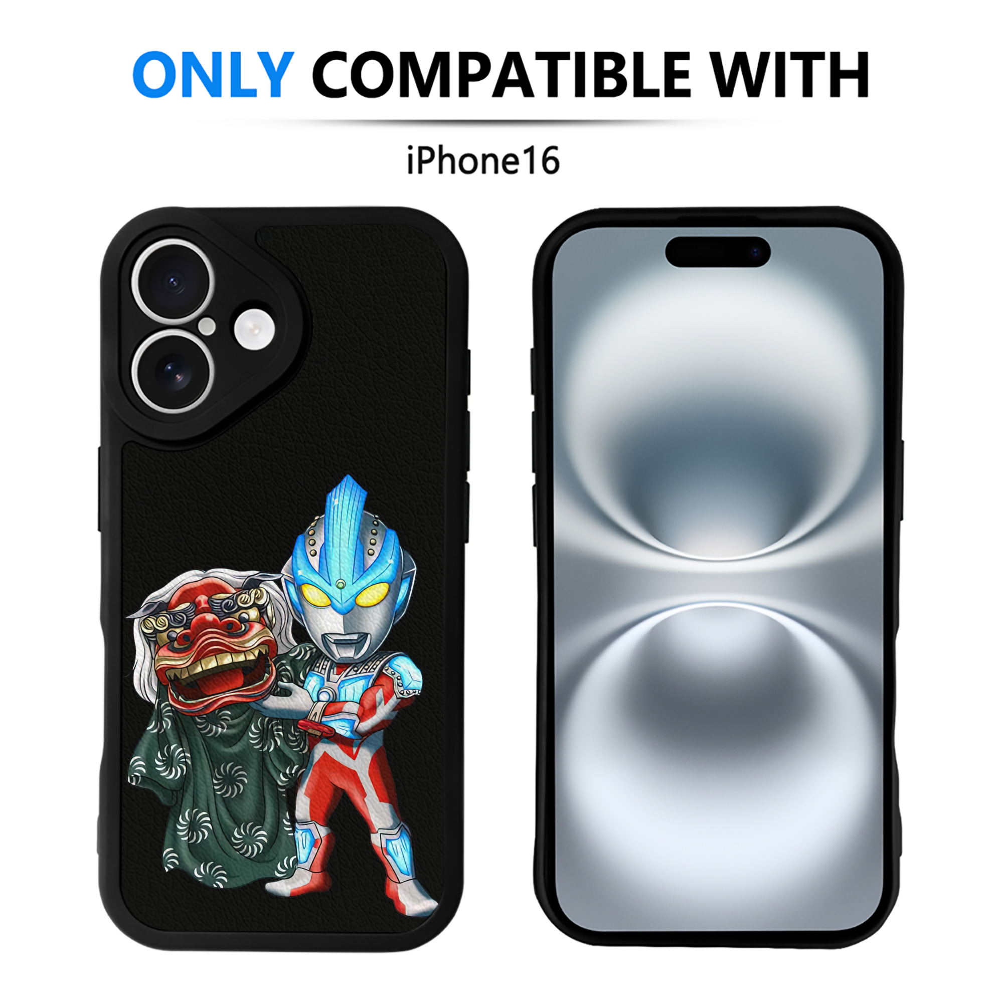 （画像用） ウルトラマン Ultraman 【iPhone 16シリーズ対応】シリコンスマホケース（レザー調） 材質：シリコン